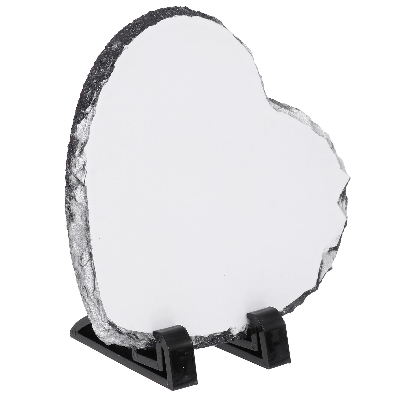 

Heart Shape Rock Slate Custom Picture Frameless Tabletop Frames DIY Craft Stone Decor Pictures Wall