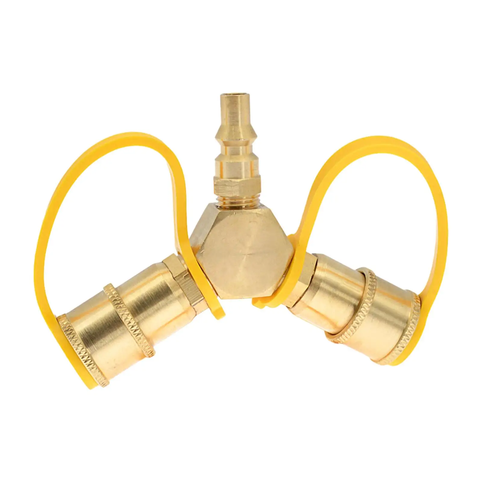 

RV Propane Y Splitter 1/4" Quick Connector Quick Connect Standard Sturdy Brass 2 Way LP Gas Adapter Propane Tank Splitter for RV