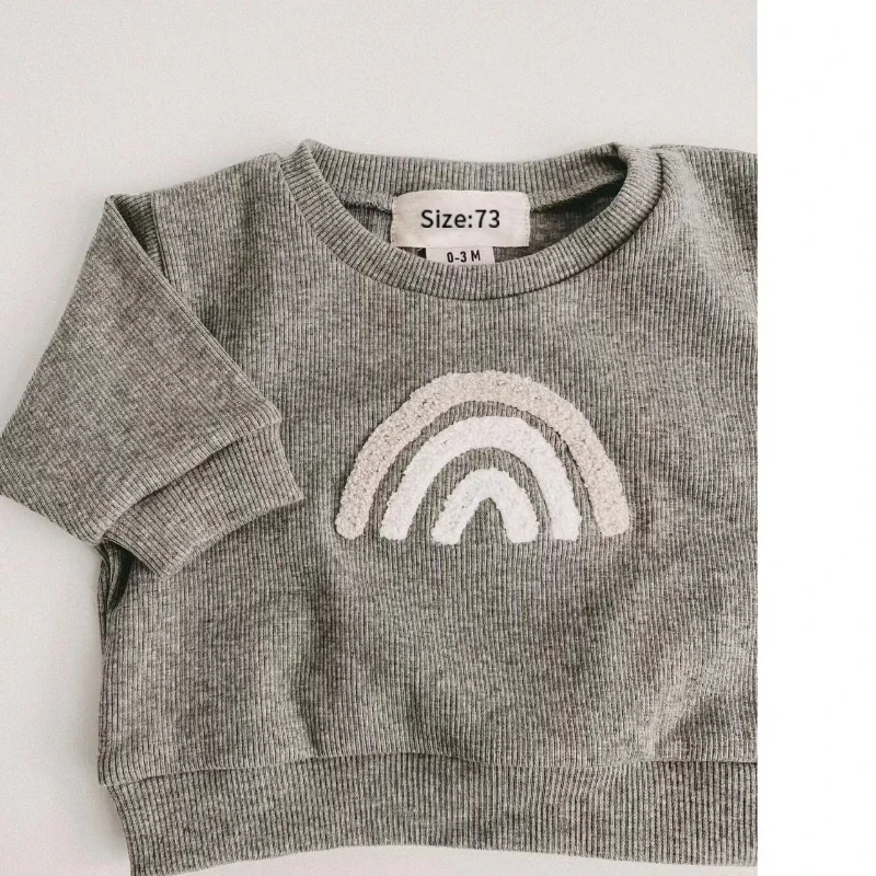 Повседневный Хлопковый Топ С Рисунком И Детские Свободные Брюки Комплект Из 2