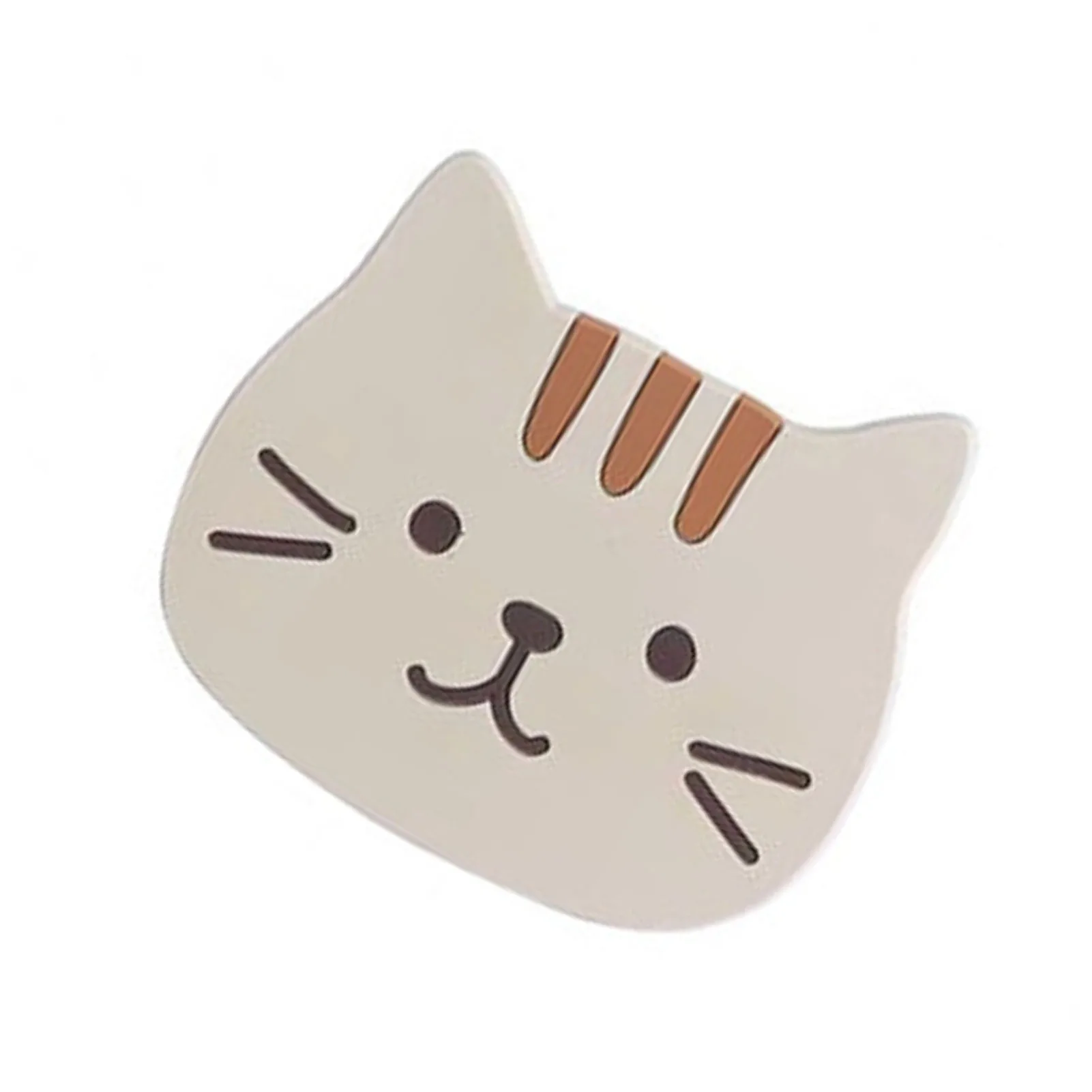 Подставка в форме головы кошки силиконовая цветная подставка под чашку коврик