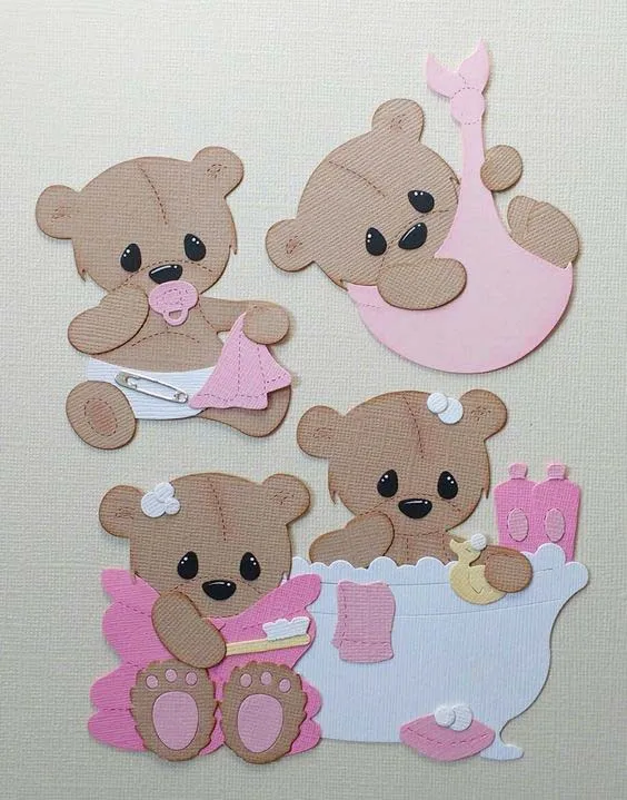

Bathtub and Baby bear Metal cutting Dies Greeting Cards Scrapbooking Die Stamp DIY Card Photo Decoration Supplies