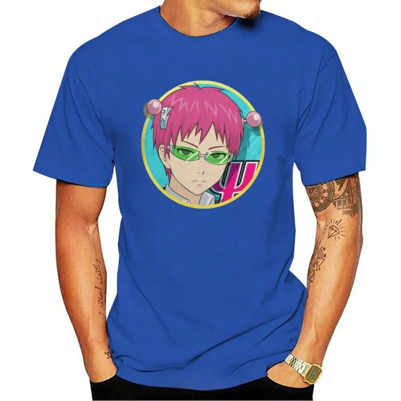 Новинка мягкая футболка для мальчиков Saiki K Kusuo No Psi Nan с круглым вырезом летняя