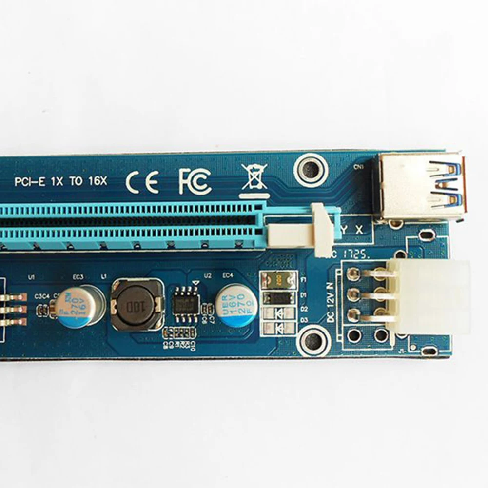 VER006C PCI-E Riser Card 006C PCIE 1X–16X Удлинитель 60 см 100 USB 3.0 Кабель SATA–6-контактный шнур