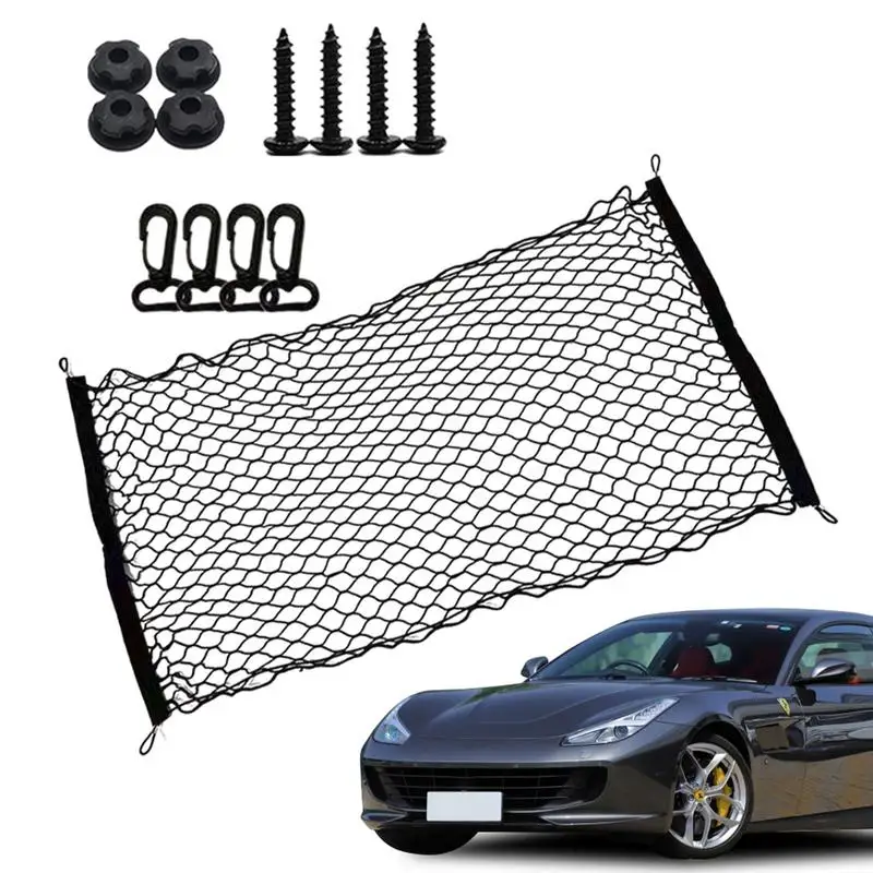 

Cargo Net For SUV Trunk Stretchy Cargo Netting For Truck With Hooks Automotive Cargo Nets For Grocery Small Items Save Your Car