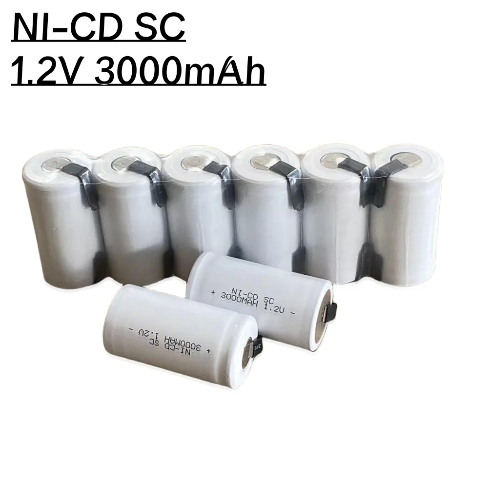 2 ~ 20 шт. Sub C SC 1 В 3000 мАч Ni-Cd Ni Cd аккумуляторная батарея белого цвета