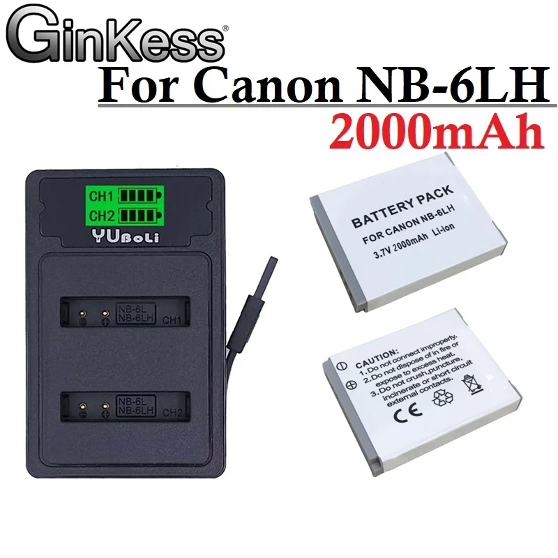 

NB-6LH NB-6L 2000mAh Battery For Canon +Charger Powershot SX700 SX710 SX700HS S120 S110 SX170 IS S200 280HS S95 SX530 SX270HS