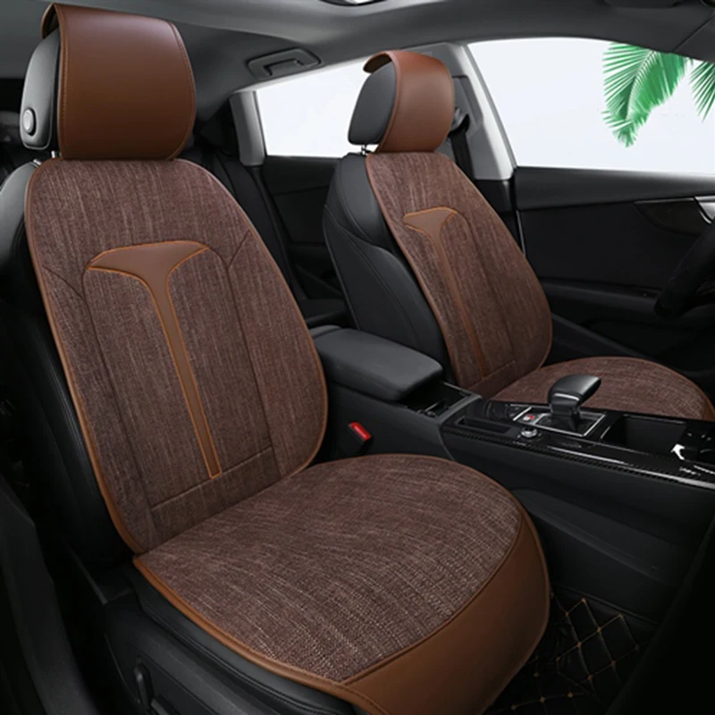 Льняная кожа искусственная льняная Передняя и задняя Автомобильная Защитная