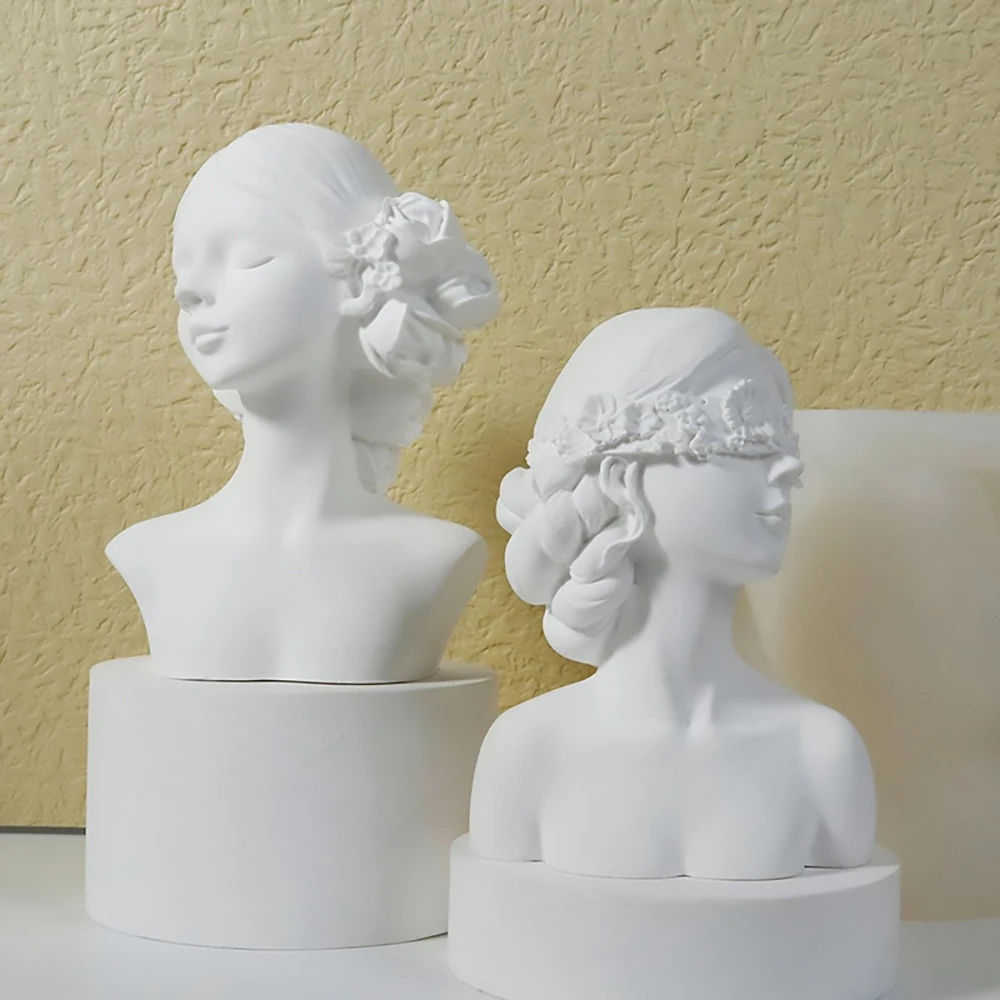 

3D DIY Sexy Beauty Blindfolded/Closed Eyes Girl Portrait Candle Silicone Mold For Making Aromatherapy Pastry Soap Home Decor