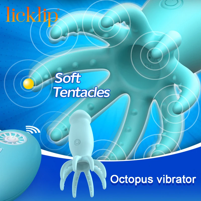 Вибраторы-осьминоги Licklip 8 точек Вибрация щупальца беспроводной пульт
