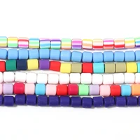 62pcs soft pottery beads colorful barrel waist beads charm for jewelry making women bracelet necklace diy accessories