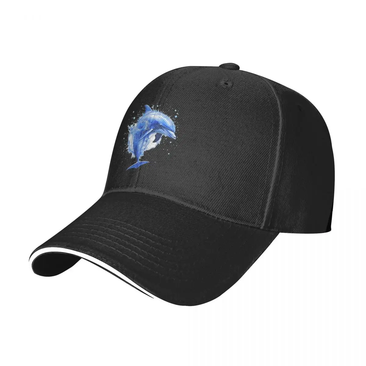 

Dolphin Baseball Cap Detailed Ink Drawing Rock Trucker Hat Fashion Women Trendy Design Baseball Caps