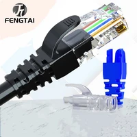 2022 new rj45 crystal heads for cat6 cable connector gold through ethernet cables module plug network rj 45 crystal heads cat6