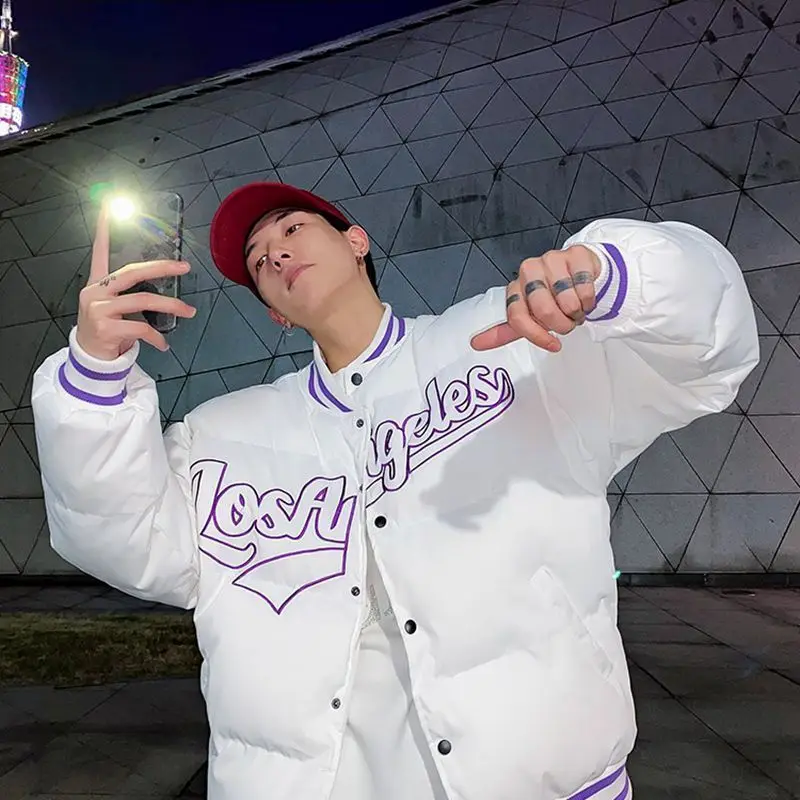 Winter men's and women's fashion loose baseball suit down cotton American thermal INS street cotton suit