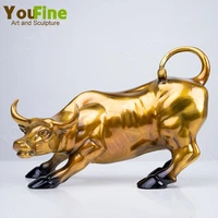 modern art bronze bull statue bronze bull sculpture wall street charging bull bronze statues for home decor ornament gifts