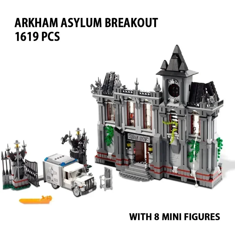 1619 St almaнд Super Heros Arkham Asyl Breakout Bausteine Ziegel Spielzeug совмеibel Bildung Geburtstag Weihnachts geschenk