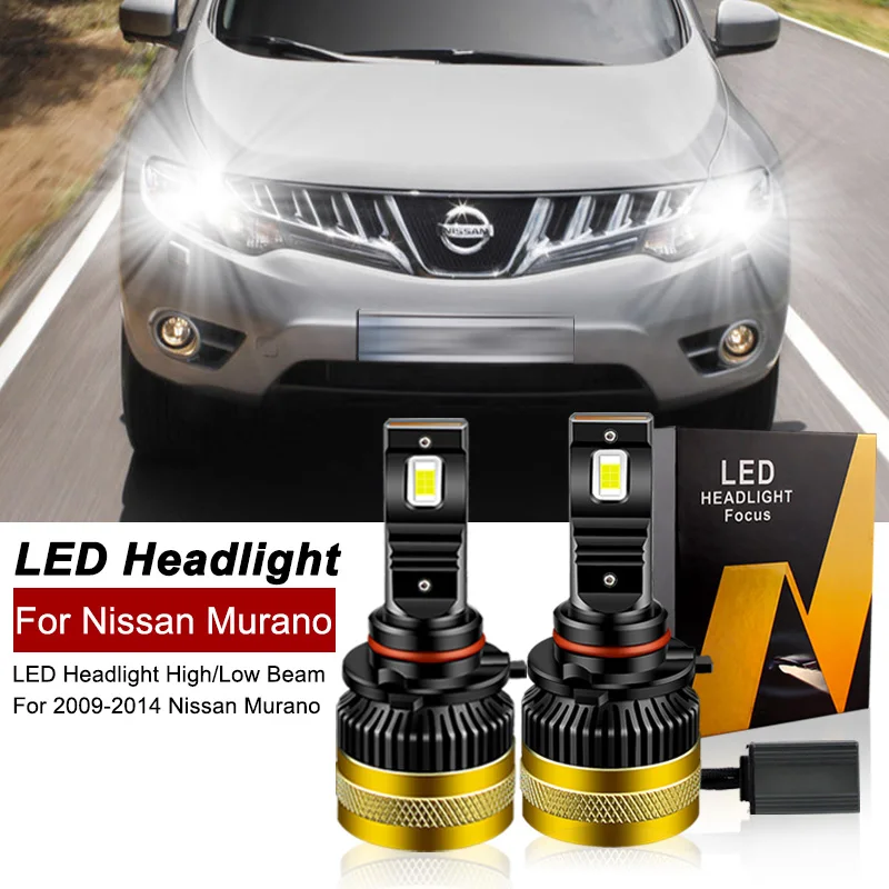 

2PCS 30000lm For 2009-2014 Nissan Murano LED Headlight Bulbs High Beams 9005 HB3 Low Beams H11 H8 High quality CANbus 6000k