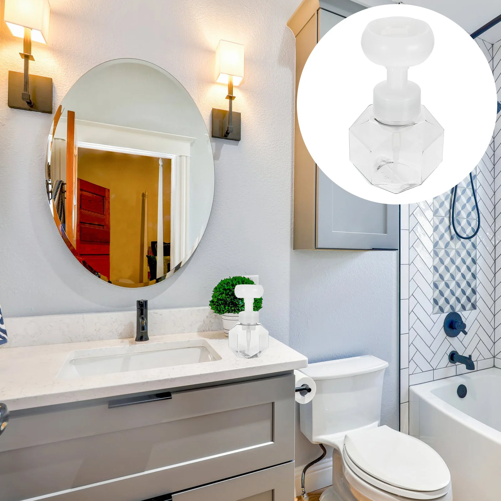 300 мл сверкающая бутылка с цветком шампунь пенящийся дозатор контейнер для мыла