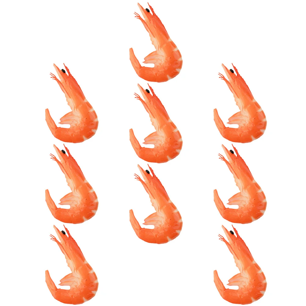 

9pcs Food Model Realistic Fake Shrimp Simulated Food Decoration Shrimp Model
