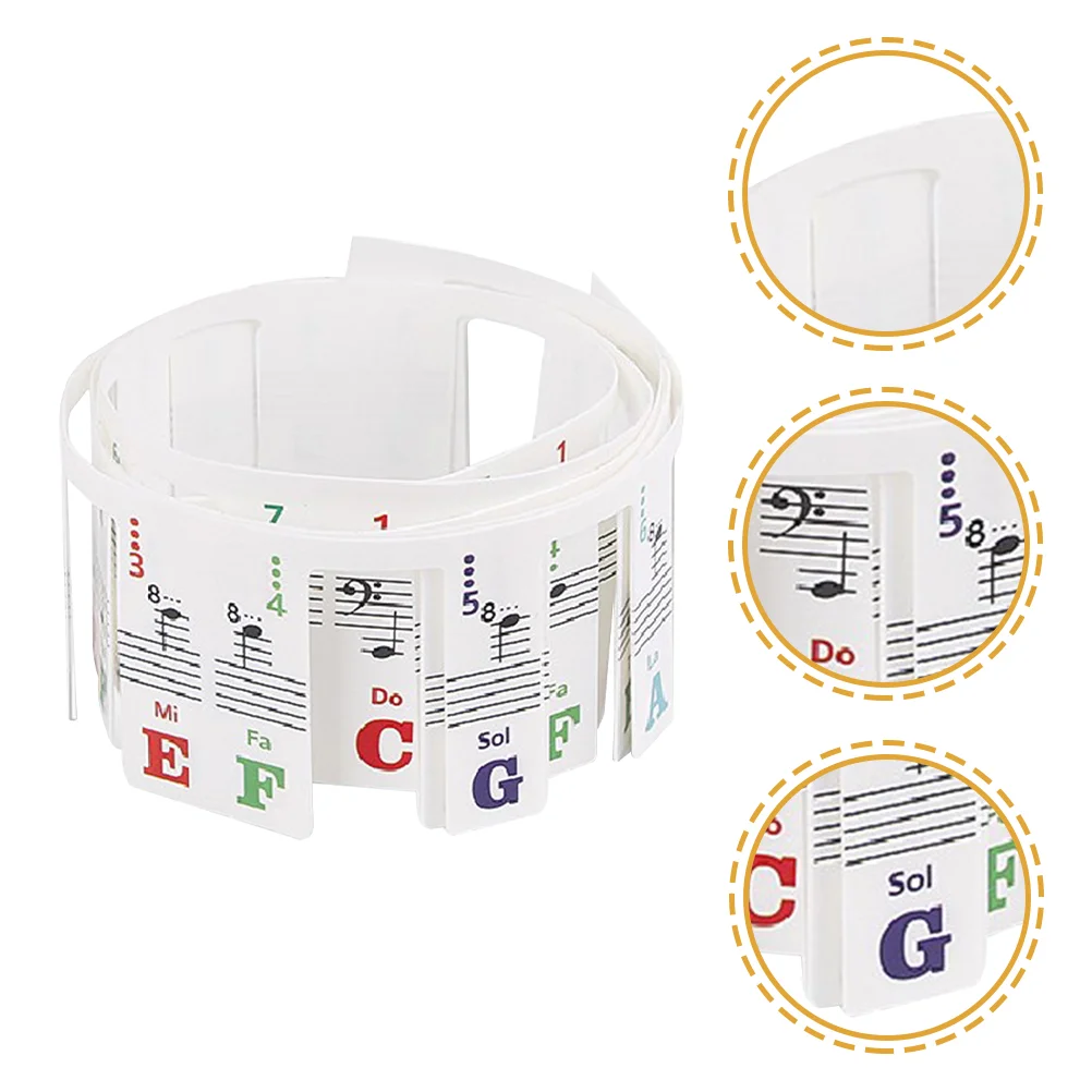 

Music Keyboard Stickers Piano Accessory Labels Accessories Introduction Note Strip Non-Sticking Child