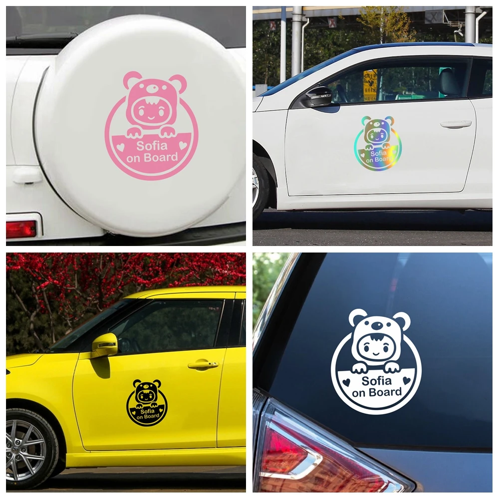 1 шт. милый медведь девушка индивидуальное имя ребенка съемная наклейка для
