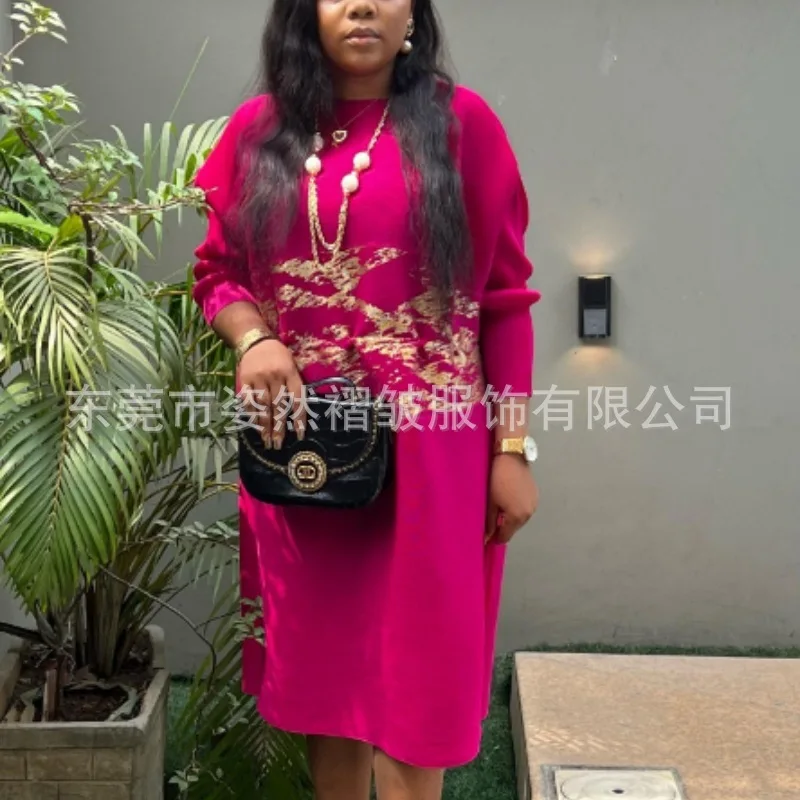 Женское вечернее Плиссированное Платье Стильная летняя одежда с круглым вырезом