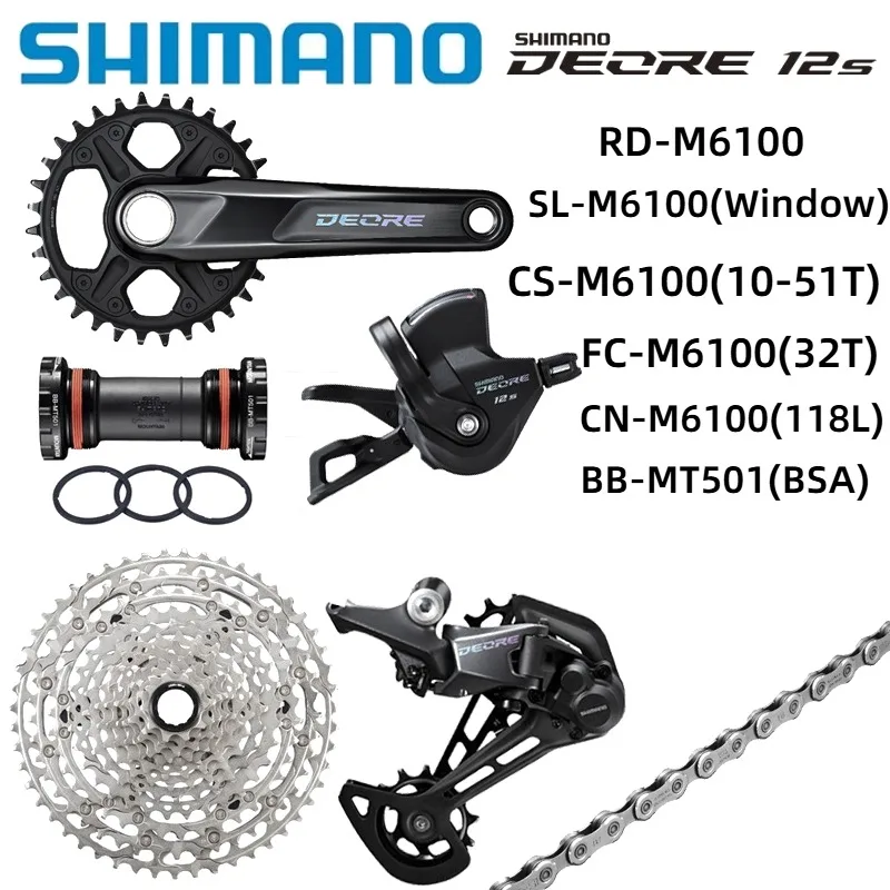 SHIMANO DEORE M6100 12-скоростная группа с задней цепью переключения передач FC-M6100 Нижняя