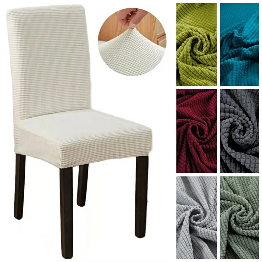 

Chairs Spandex Kitchen Chair Stretch Decoration Dining Living Jacquard Case Elastic Room Office Slipcover Covers Room Home For