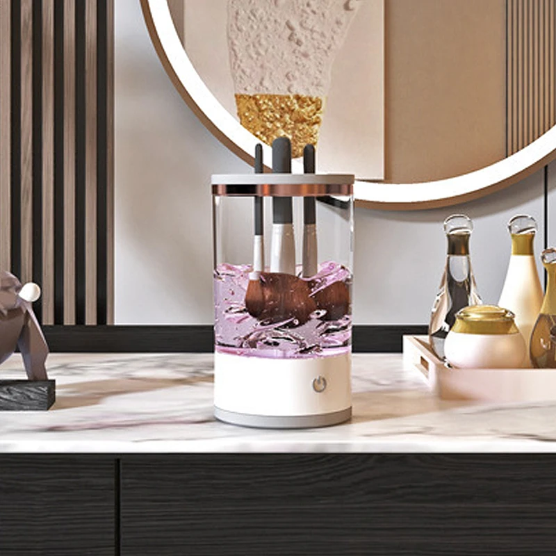 Электрическая подставка для макияжа USB зарядка 3 в 1 стеллаж косметики щетка