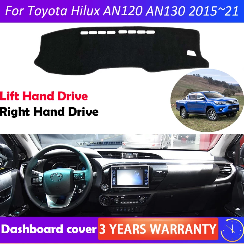 

For Toyota Hilux AN120 AN130 2015~2021 2016 2017 2018 2019 Anti-Slip Mat Dashboard Cover Pad Sunshade Dashmat Car Accessories
