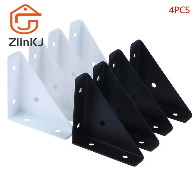 

New 4pcs Tools Corner Brackets Black/White Heavy Protector Right Triangular Reinforcement 1.5mm 90 Degrees Angle