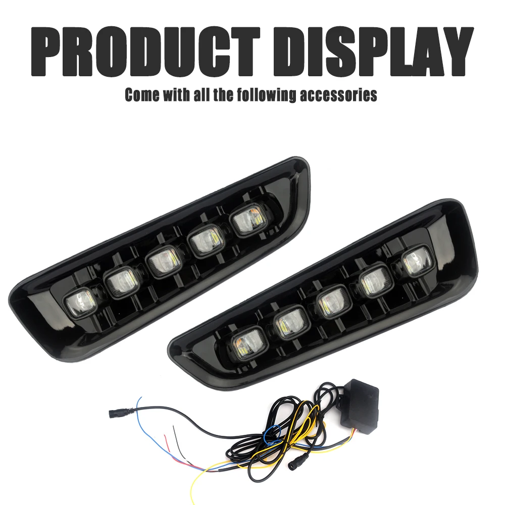 

ДЛЯ FORD F-150 RAPTOR 2017 2018 2019 Светодиодная панель DRL Дневного света Дневные ходовые огни Противотуманные фары Крышка с комплектом проводов (2 шт./компл.)