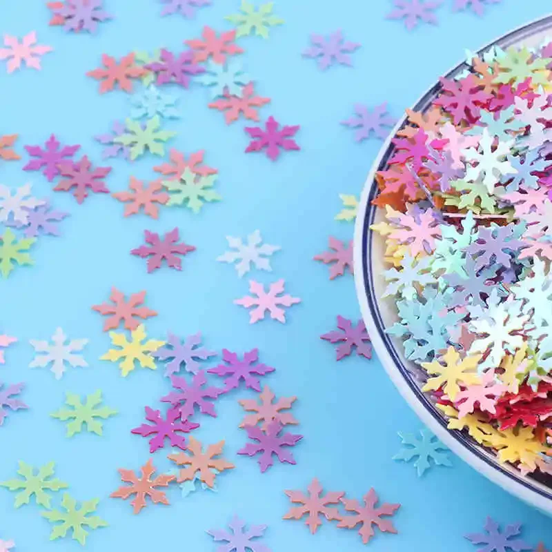 500 г 9 мм рождественские снежинки с блестками блестящие конфетти искусственные