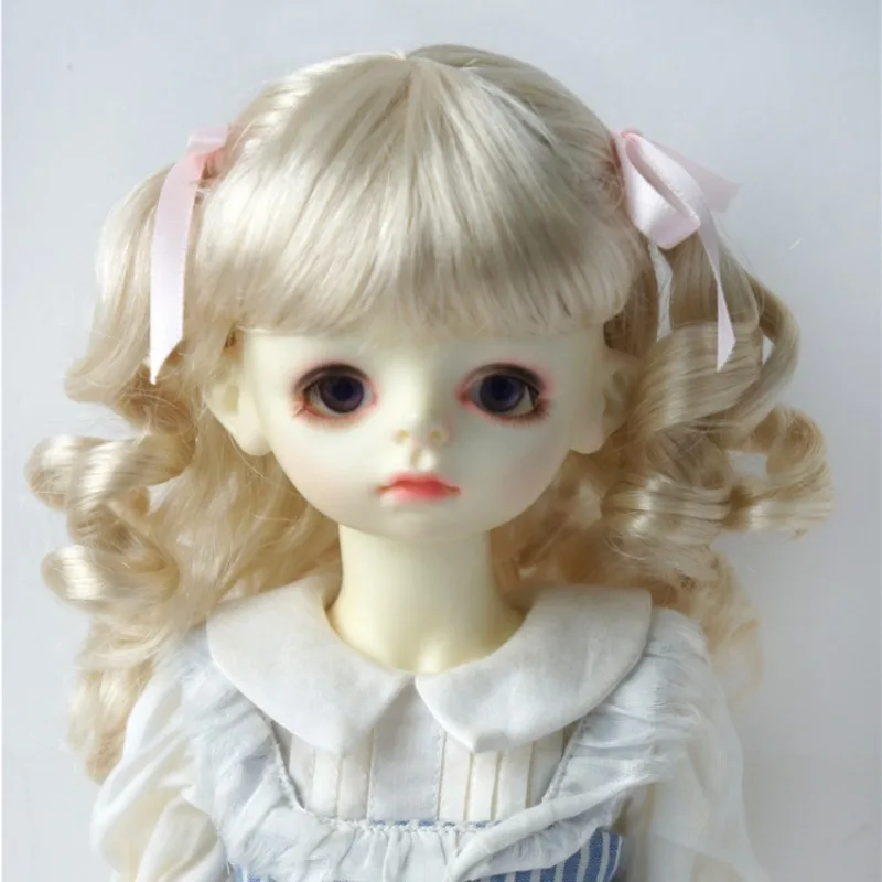 Фото JD405 1/6/14 1/3 YOSD MSD SD DO Двойные длинные парики Sauvage Twin Ponys BJD 6-7 дюймов 7-8 дюймов 8-9 дюймов Синтетические мохеровые волосы BJD №4