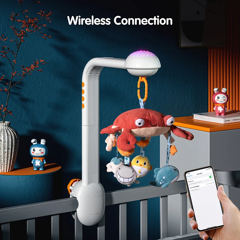 

Игрушка-колокольчик в виде краба для кроватки 0-3 лет