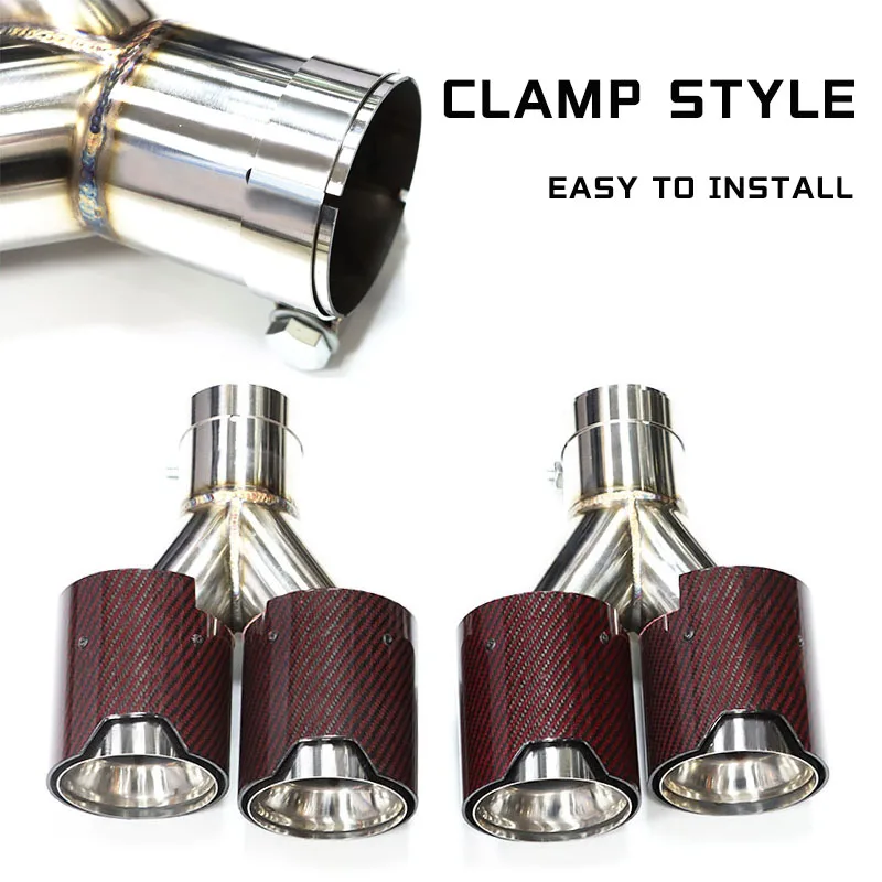 

1 пара, Y-образная насадка на выхлопную трубу из углеродного волокна