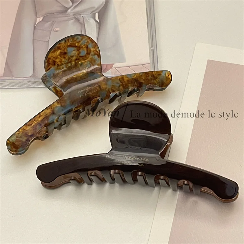 

High-end Hair Grab French Acetic Acid Hair Clip Female Shark Clip Temperament and Elegant Back Head Grab Clip