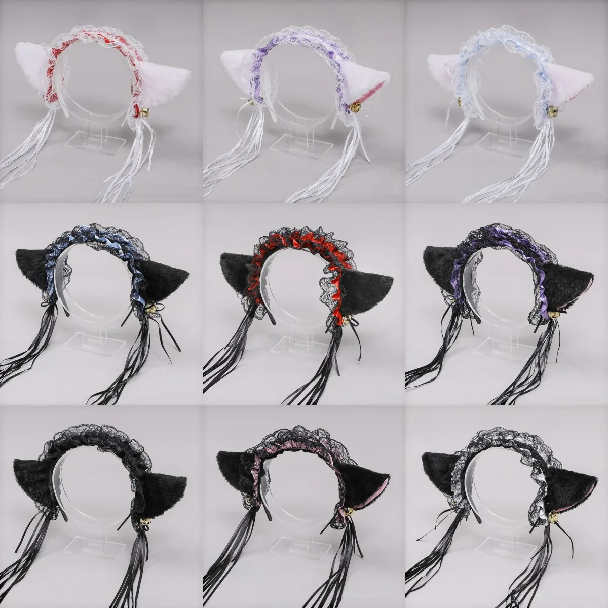 Женская обруч для волос с оборками Готическая Кружевная повязка на голову