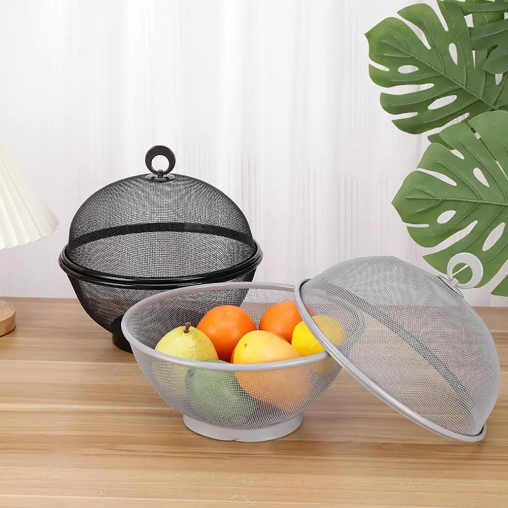 

Mesh Fruit Basket with Lid Fast Draining Prevent Fly Stainless Steel Kitchen Drain Basket Vegetables Fruit Holder Kitchen Supply