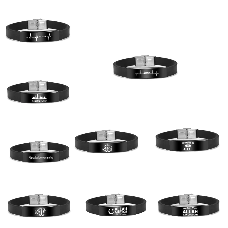 Религиозный мощный браслет Blask силиконовые браслеты с застежкой из нержавеющей