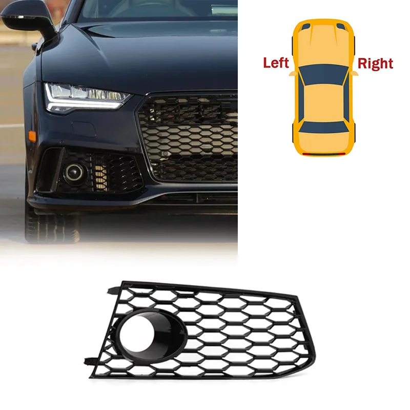 

HONEYCOMB глянцевая черная автомобильная противотуманная фара, решетка для Audi A7 2014 2015 2016 2017 2018 S7 RS7, решетка переднего бампера 4G 8807681 Г