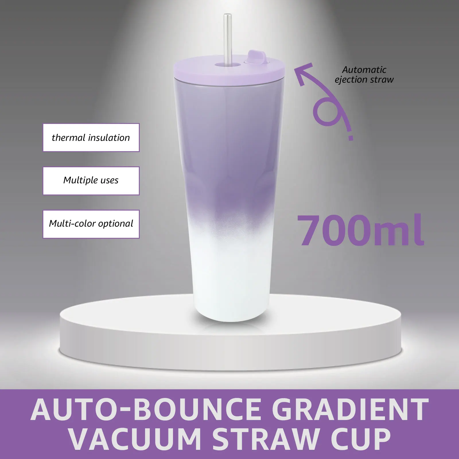 Термокружка Из Нержавеющей Стали с соломинкой 700 мл