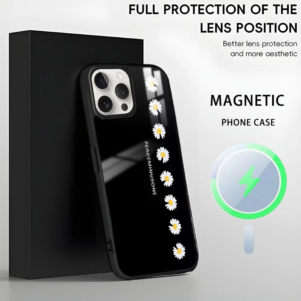 Фото Чехол для телефона P-Peaceminusones B-Banner для iPhone 16, 15, 14, 13, 12, 11 Pro Max Plus Mini, магнитный чехол для беспроводной зарядки Magsafe №4