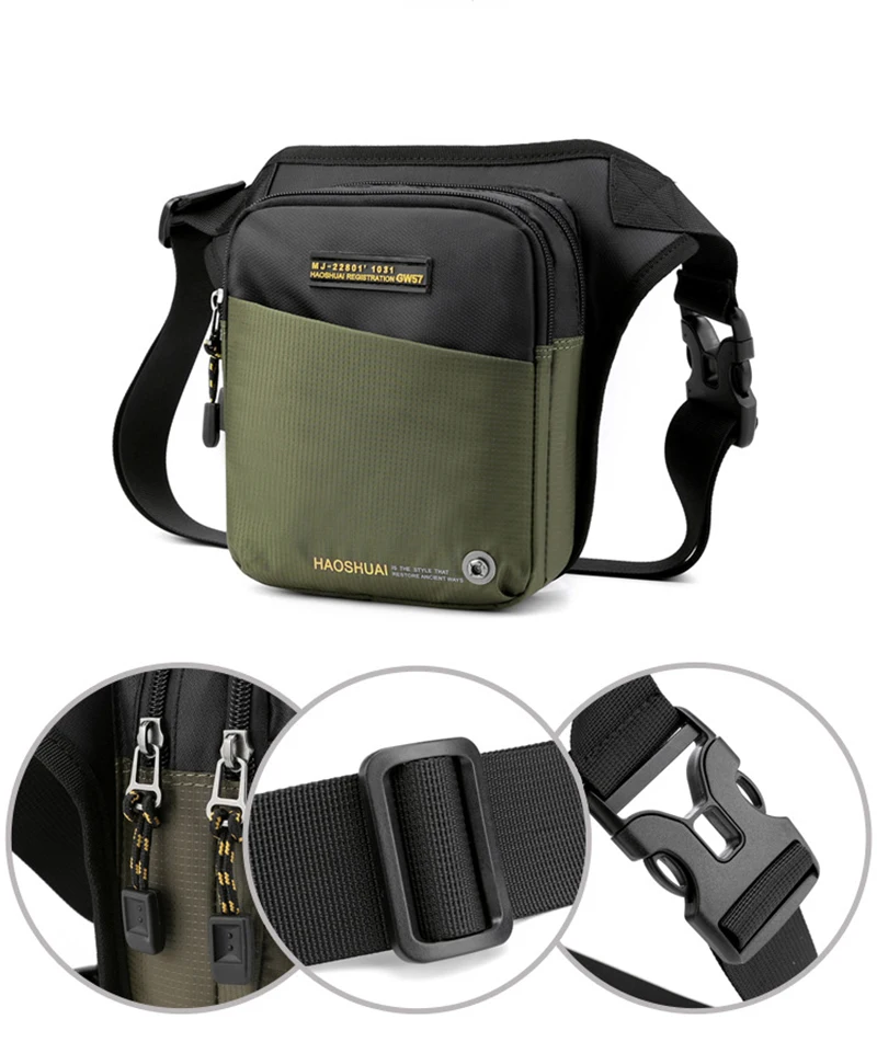 Waterproof Men Fanny Waist Chest Pack for Motorcycle Rider Outdoor Travel Male Cross Body Belt Bum Bags Drop Leg Thigh Bag