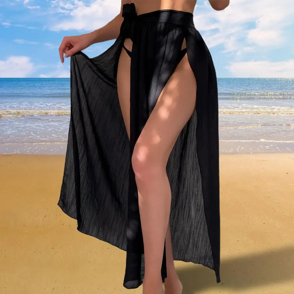 

Черная Высококачественная юбка с высокой талией для плавания, одноразмерная пляжная одежда для купания