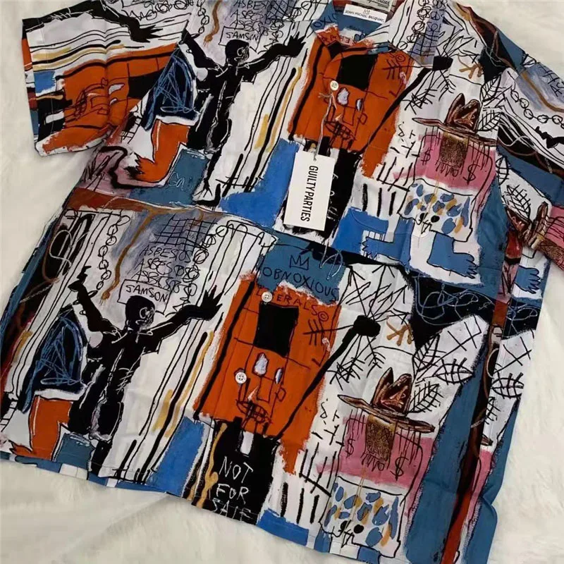 WACKO MARIA Shirt Retro Graffiti Men Women 1:1 WACKO MARIA Men Hawaiian Shirt