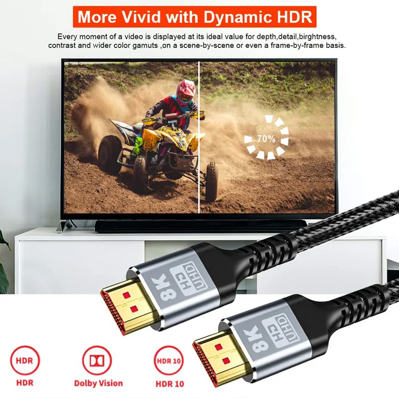 HDMI-Compatible Cable for Xiaomi Mi Box 48Gbps Digital PS5 PS4 8K 2.1 4K 2.0 Splitter 8K/60Hz Cables 2/3/5M |