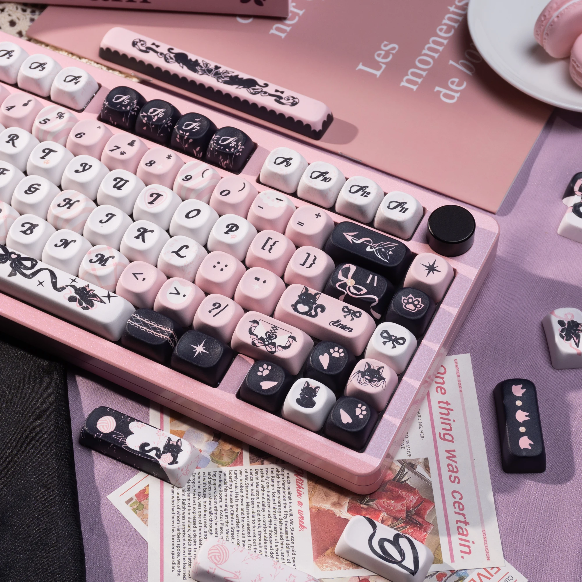 130+ клавиш, профиль MOA, PBT-кейкапы Honey Cat, кастомные, с 5-сторонней сублимационной печатью, для механических клавиатур с переключателями Cherry Gateron MX (art.: 3920daffbb39d) - 3920daffbb39d