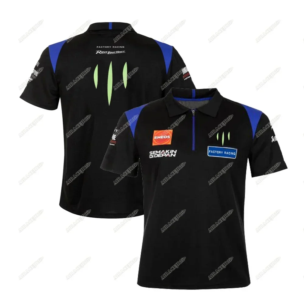 Мужская летняя быстросохнущая рубашка-поло Motos Gp For Yamaha Factory Racing GYTR M1 Superbike Motocross для мотоциклистов, сине-черная. (art.: 3920dcf0dbabd) - 3920dcf0dbabd