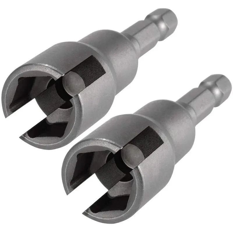 

2pcs Power Wing Nut Driver Set Wing Nut Drill Bit Socket Wrench 1/4" Hex Shank for Panel Nuts Screws Eye C Hook Bolt Q-Hanger