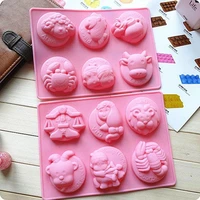 1 pce diy constellations chinese zodiac chocolate fondant jelly pudding cake silicone mold confectionery handmade soap ice tray